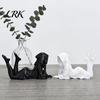 Niche Art Ornament 3D Printed Lying Robe Girl Statue, Modern Minimalist Hooded Lazy Quiet Atmosphere Decor Woman Desktop Decoration, Elegant Sculpture