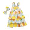1 sada Pet Dress Měkký Pohodlný vrstvený design Bez rukávů Citronový potisk Denní nošení