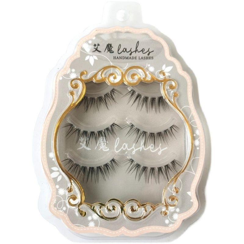 Aimo - Set aus 3 Paar: Natürliche, zarte künstliche Wimpern