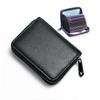 Pu Leather Men Women Card Holder Small Zipper Wallet Solid Coin Purse Multi Card Slot Id Business Credit Card Bags