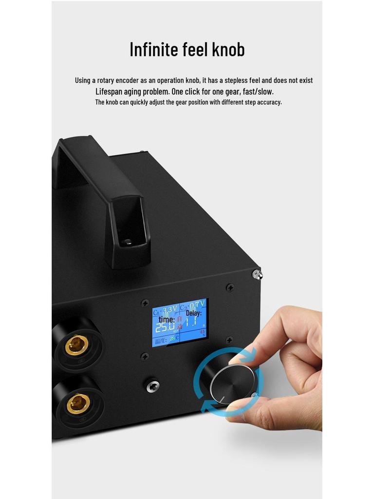 High-Power Handheld Spot Welder with Digital Display & Supercapacitor for 18650 Nickel Strips