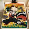 My Hero Academia Bakugo Action Pose Fleece Blanket - Vibrant and Cozy Anime Throw with Spiky Blonde Hair Design, Perfect for Fan