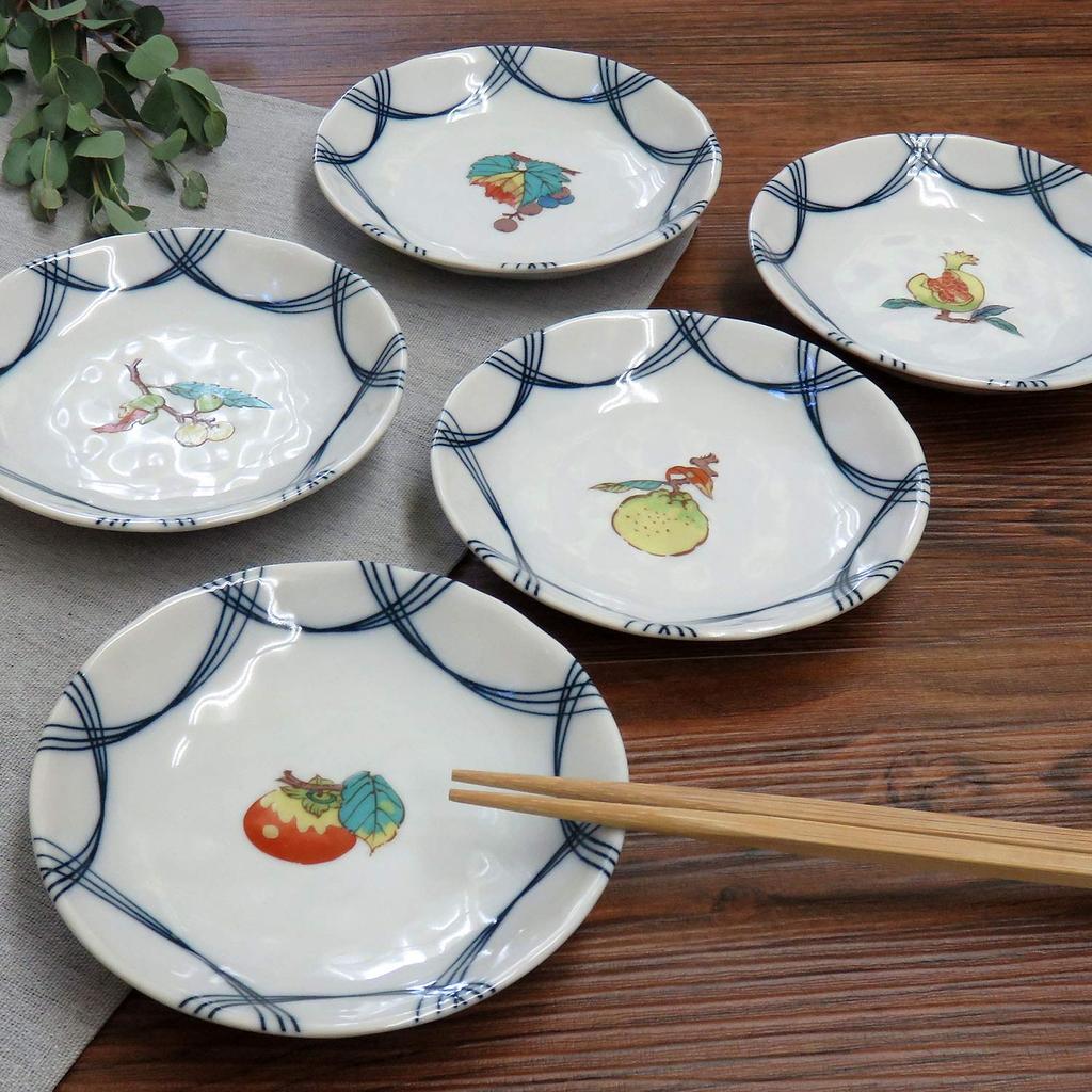 Waza No Kura Stylish Plate Kutani Small Set of Fruit Japanese Serving Made In Japan Set, Ware, Plate, 5, Brand, Tableware, Plate,