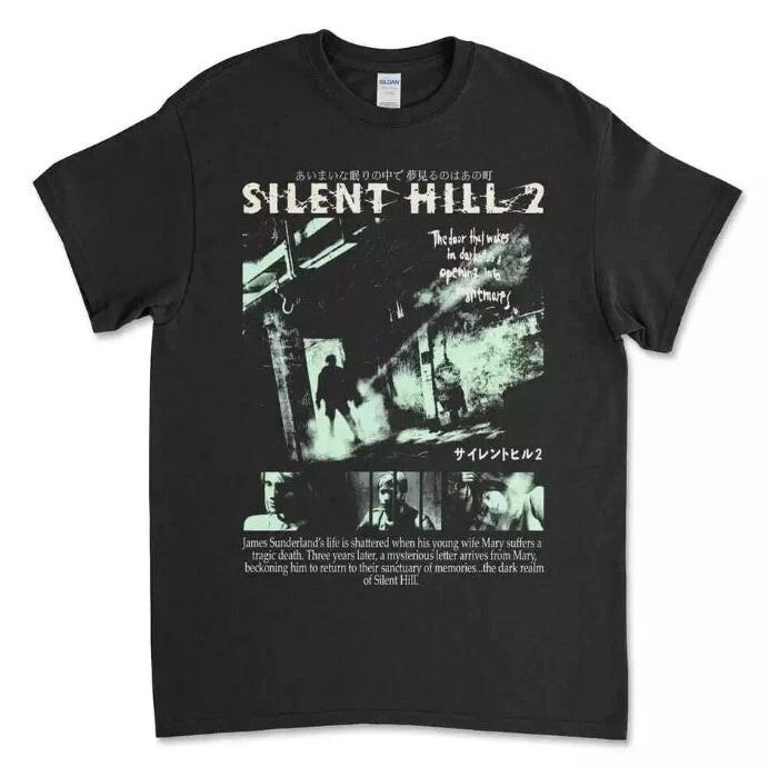Новая черная футболка Silent Hill 2, Игровая футболка в жанре хоррор-выживание XL