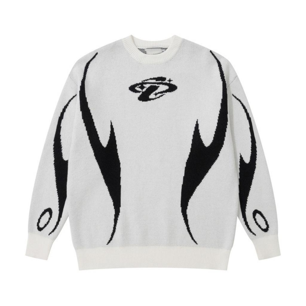 DRIPX Autumn Winter Retro Pullover Sweater Fashion Long Sleeve Star Pattern Y2K Sweater Casual Harajuku Knit Sweater Unisex