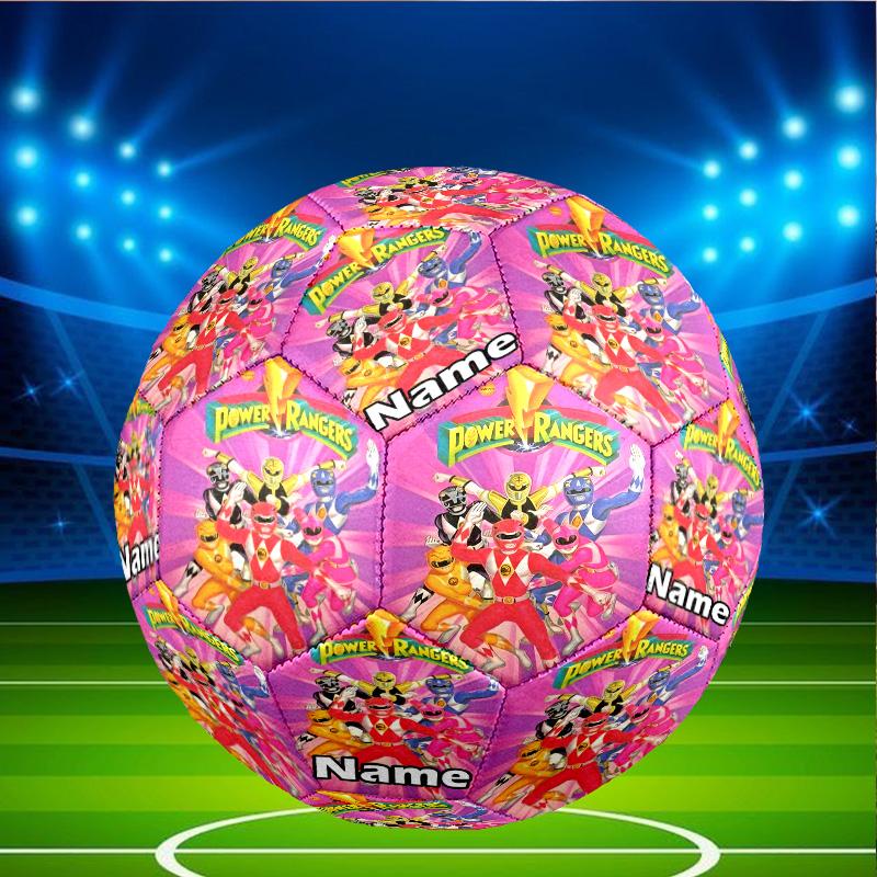 Custom Name Personalized Mighty Morphin Power Rangers-A Print Size 5 Soccer Ball Training & Match Football, for Team, Kicking, Gift for Football Enthu