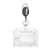 Transparent ID Tag Badge Holder with Badge Reel Card Sleeve Protective Case Stretch Double Cards Slots with Keychain