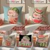 Cute Pig Summer Surprise Pillow Case Comfort Sofa Bed Silky Elegant Invisible Zipper Decorative Cushion Cover