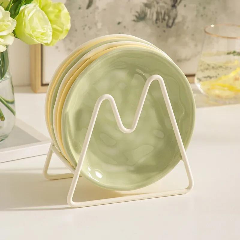 Cream Luxury Plate Bone Dish Household Food Grade Ceramic Snack Cake Dining Table Storage Decoration Ins
