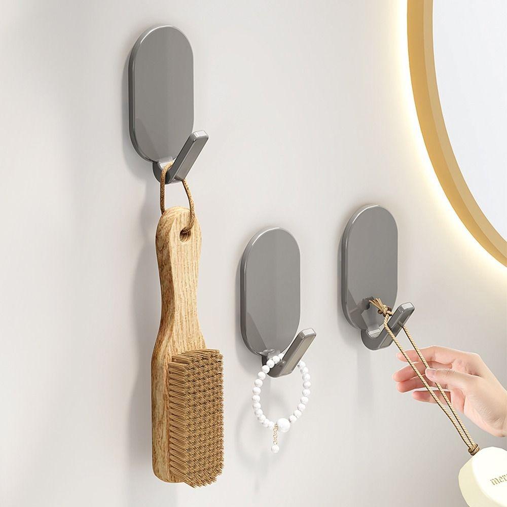 5PCS Traceless Behind The Door Hook Self Adhesive Wall Mounted Key Holder  Kitchen Use