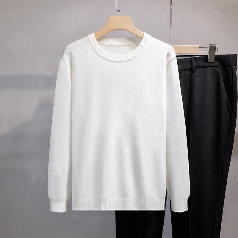 Men's Plus Size V-Neck Wool Sweater - 2023 Autumn/Winter Long Sleeve Knit Pullover
