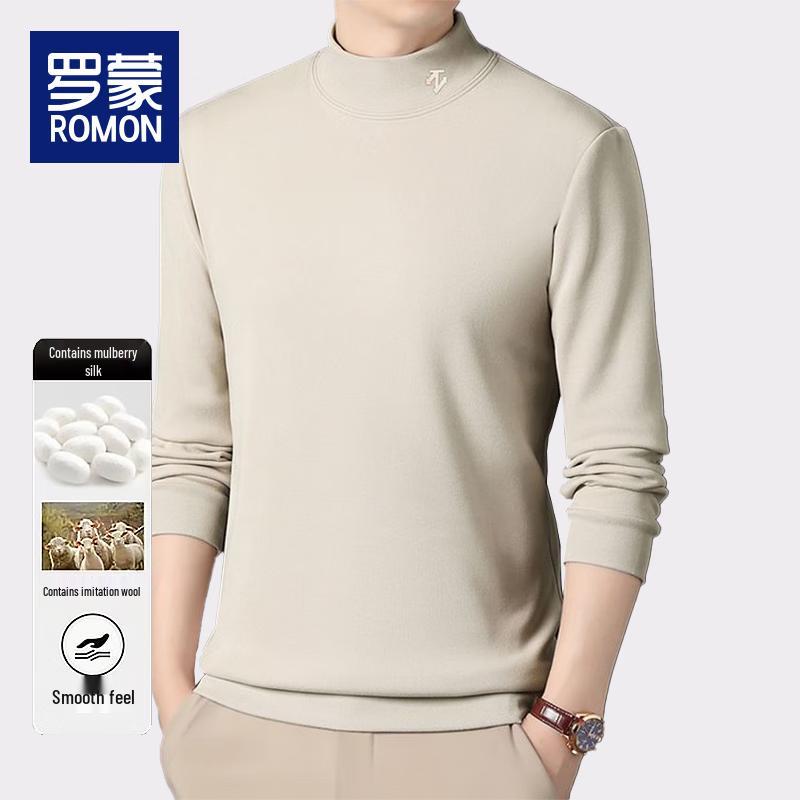 Luomeng Men's Winter Fleece-Lined Mock Neck Pullover Sweatshirt BYB81