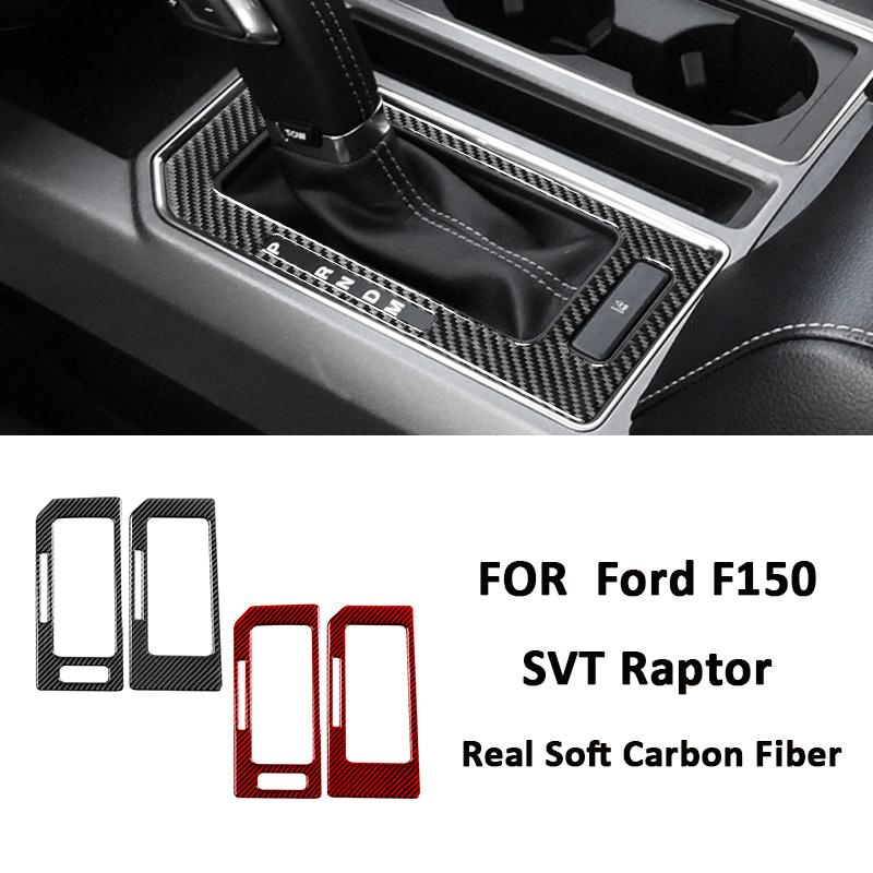 Carbon Fiber Car Central Console Gear Shifter Panel Frame Interior Decoration Sticker For Ford F150 F-150 SVT Raptor Accessories