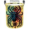 1pc Laundry Basket, Cool Artistic Spider Graphic Print Dirty Clothes Hamper, Large Capacity Storage Organizer with Reinforced Handles for Casual Home 
