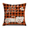 New Autumn Pillow Cover Watercolor Plaid Printed Maple Leaf Pumpkin Letter Pillow Home Cushion