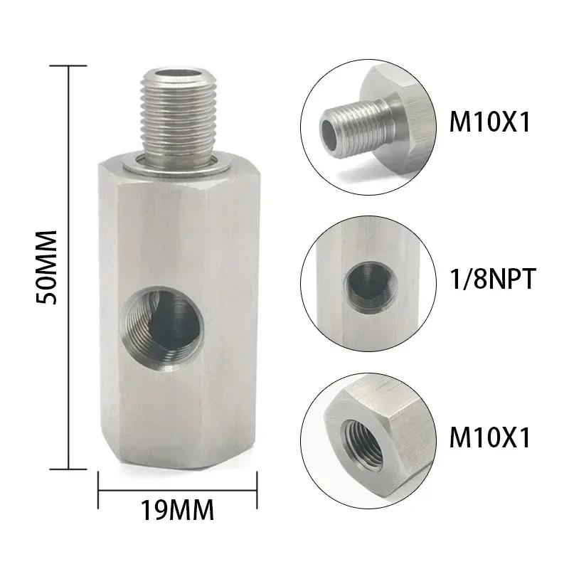 M10x1 auf 1/8NPT Edelstahl Motor Turbolader Anschluss Dreiwege Hydraulischer Adapter Automobilteile
