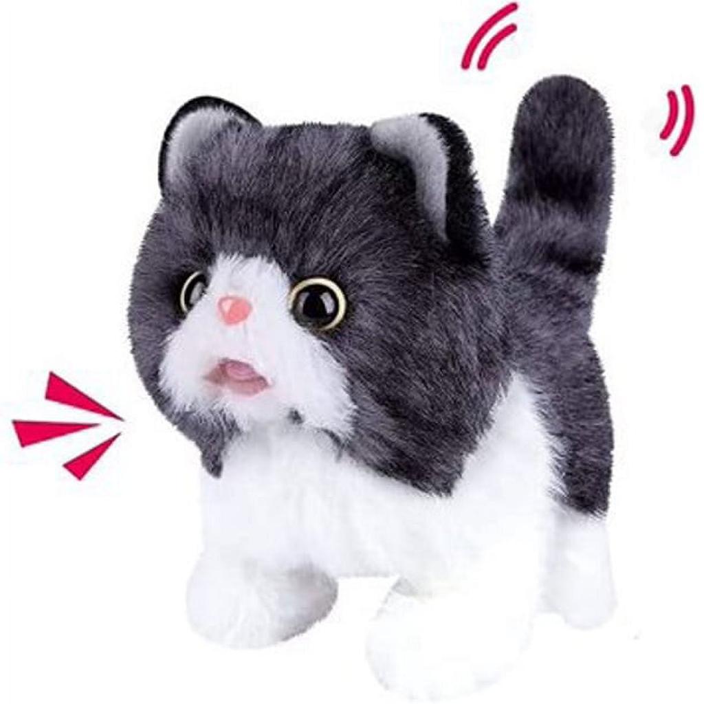 Children's Plush Toy Electronic Cat Can Walk Meow Tail Wagging Lifelike Interactive Toy Pet Cat Cute Simulation Animal Toy