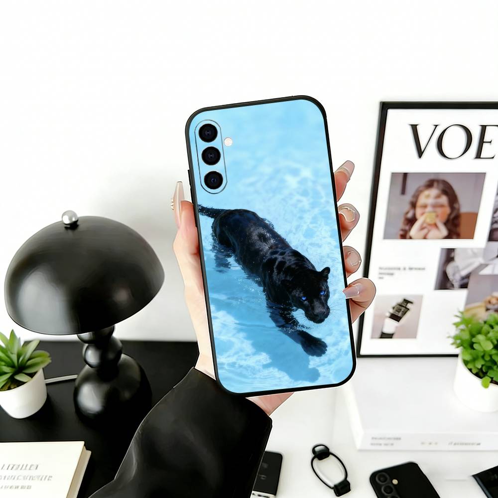 

Black panther Phone Case Black Silicone Soft For Samsung Galaxy A73,A72,A71,A70,A53,A52,A51 Samsung a40