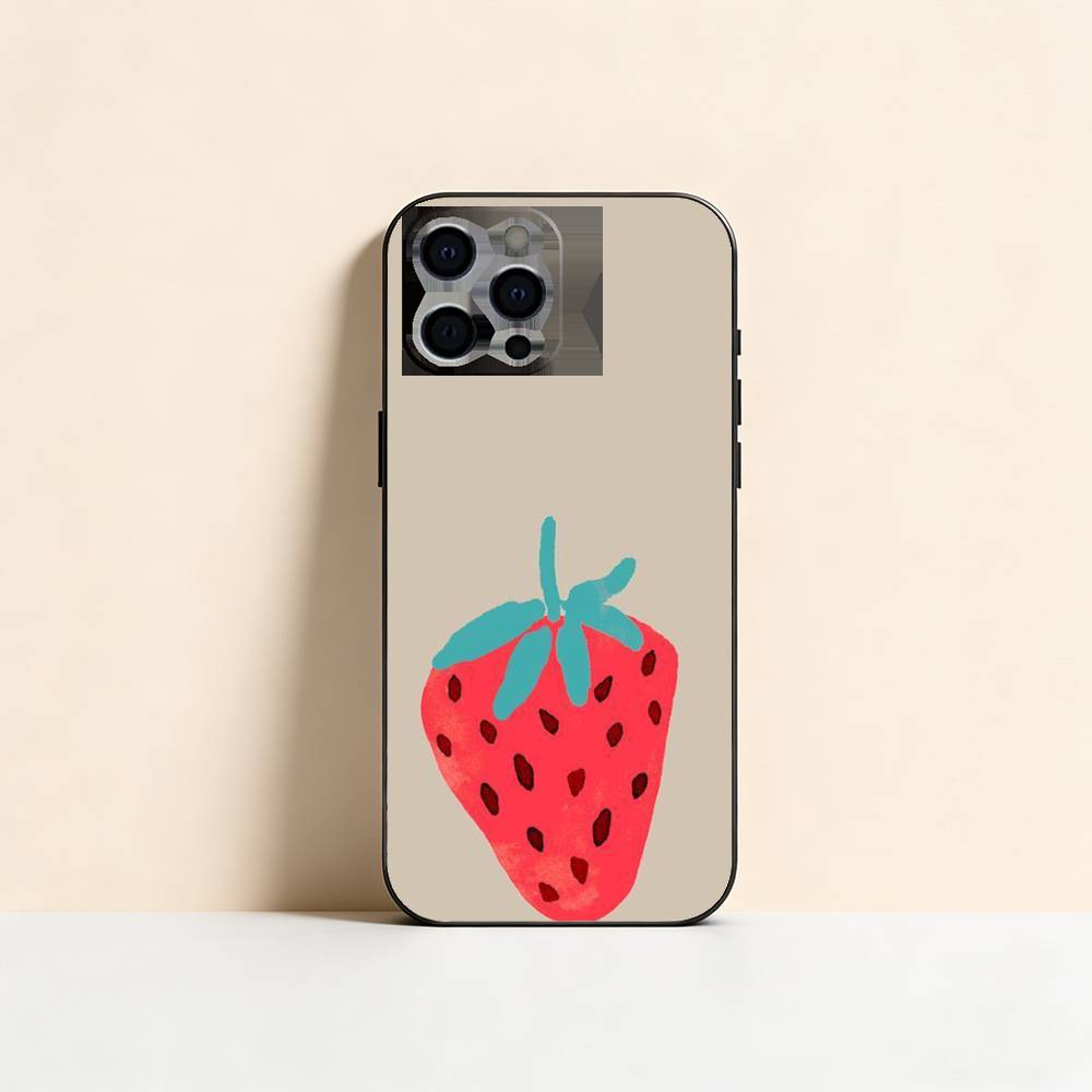 Japanese Korean Sweet Strawberry Phone Case Silicone Soft For IPhone 17 16 15 14 13 12 11 X XR Plus Pro Max Plus