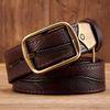 3.8CM Pure Cowhide High Quality Genuine Leather Belts for Men Brand Strap Male Brass Buckle Engrosar Jeans Cowboy Cintos Luxury