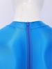 Men Yoga Sportswear Bodysuit Oil-shiny Finish Sheer Mesh Mock Neck Sleeveless Back Zipper Boxer Bottom One Piece Swimsuit