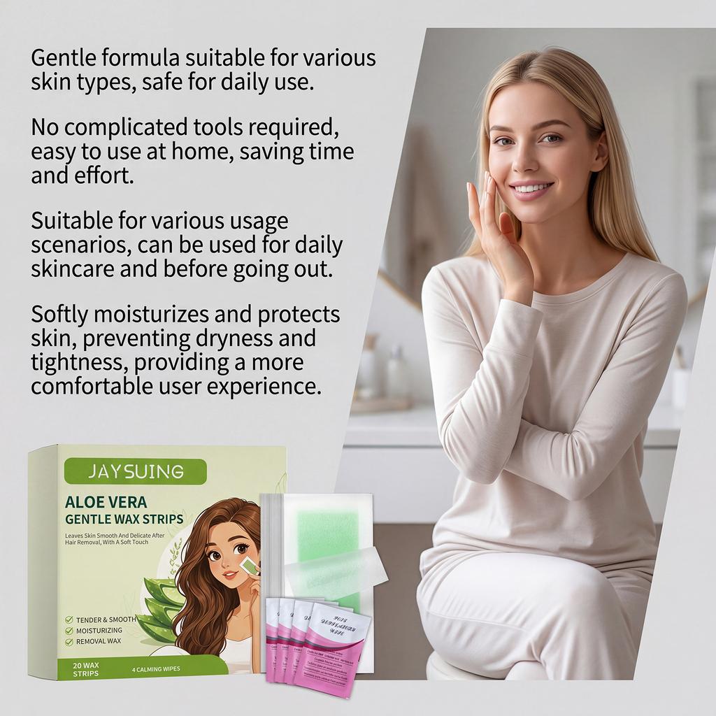 Hair Removal Wax Strips For Sensitive Skin Plant Based Formula With Calming Effect