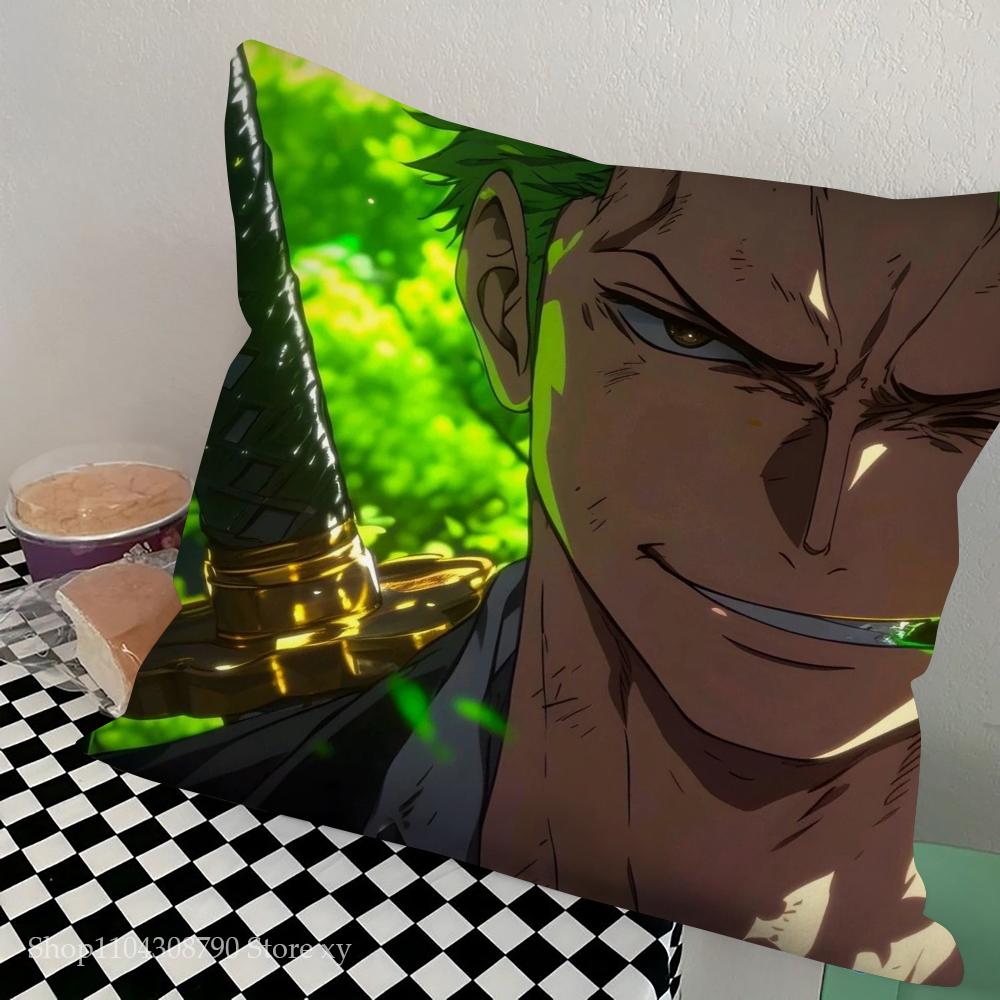 Roronoa Zoro Animation O-One P-Piece Pillow Case Square Pillow Bedroom Sofa Leisure Comfort CushionLiving Room Home Decoration