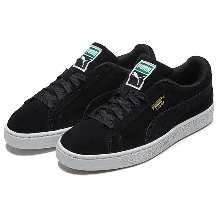 Puma Suede Low Casual Board Shoes Black/Gold 352634-87