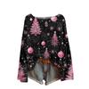 Ladies' Fashionable Casual Long Sleeved Christmas Printed Round Neck Knitted Yarn