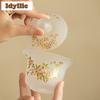 150ml Peach Blossom Frosted Glass Gaiwan Elegant Tea Tureen Tea Bowl With Lid Kit Tea Maker Cover Bowl Drinkware Supplies Gift