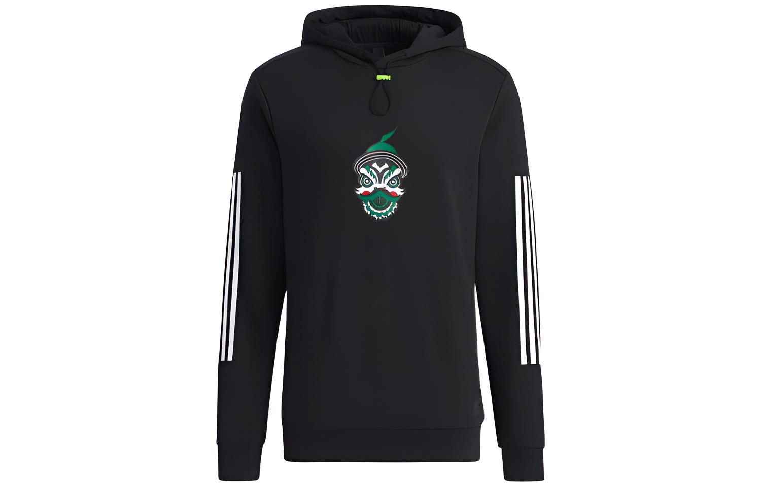 Adidas Sweatshirts Unisex Black Hooded Moderate Regular H43796 L