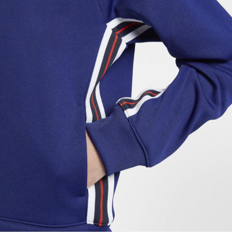 Nike Logo Printed Hooded Zip-Up Sports Jacket Women Jackets Blue Purple 932432-590