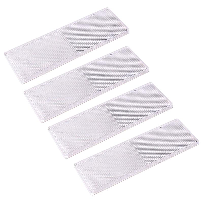 

4Pcs Night Reflective Warning Plate Stickers For Car Truck Motorcycle Safety Warning Plate Reflector Sign Decals Car Accessories
