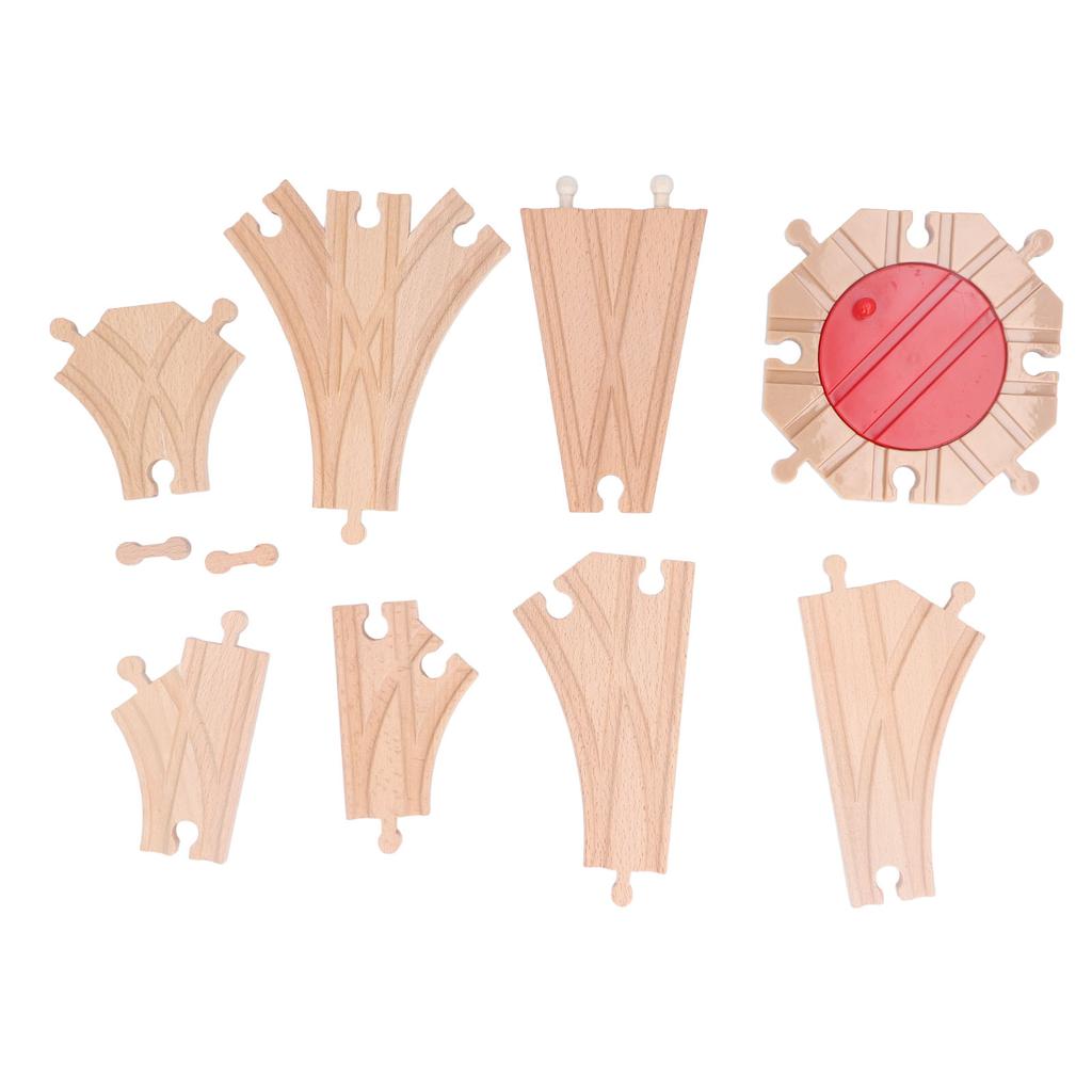 Wooden Train Track Set for Toddlers Assembly Kit Building Toys Educational DIY Wooden Train Track