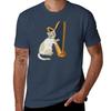 Calico Cat Plays The Harp Tshirt Basic Lightweight Short Sleeve Tee