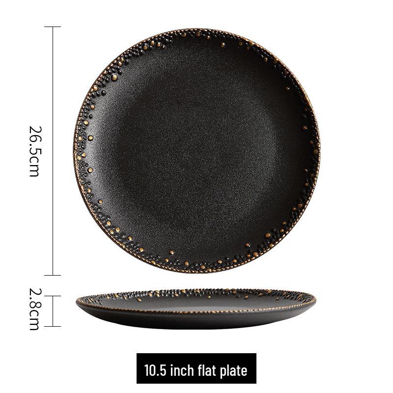 Japanese Ceramic Dinner Plate for Steak, Noodles, Salad, and Western Dishes
