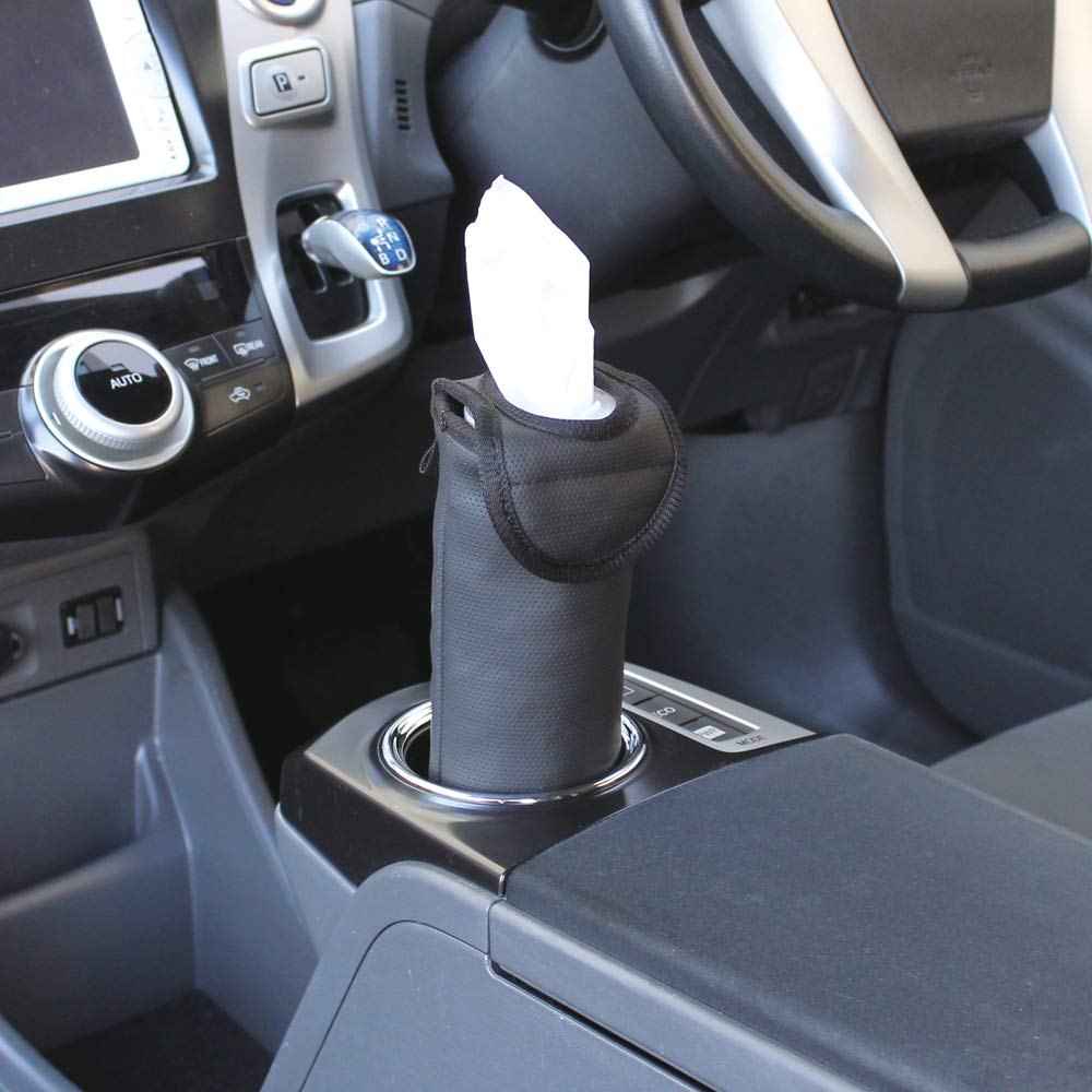 Tsuchiya Yac Car Door Pocket Tissue Case, Black, ZE-37