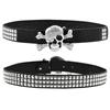 Rhinestone Skull Wide Waistband Adjustable Skeleton Belt Vintage Black Rivet Belt  Men