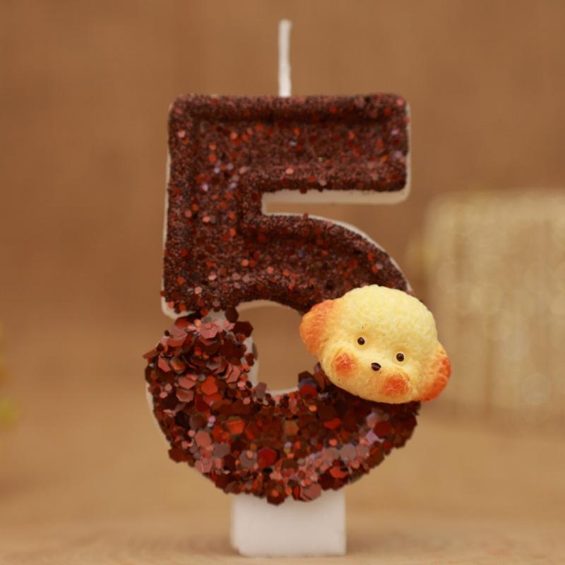 Creative Dog Head Digital Birthday Candle Cake Party Decoration First Birthday Celebration Candle