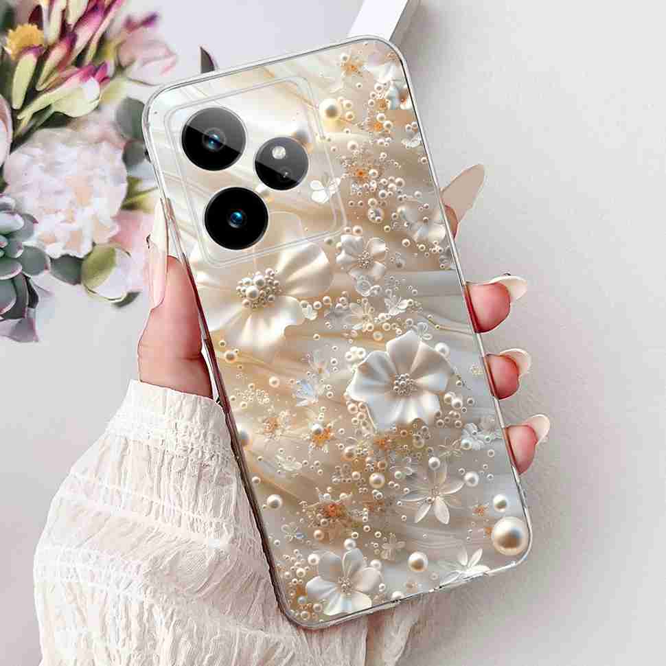 For Realme GT 7 5G 2025 RMX5061 Case Cute Girl New Flowers Soft Silicone TPU Cover For Realme GT7 GT 7T 5G Global Phone Cases