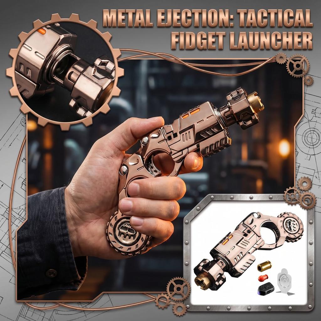 Metal Fingertip Shell Ejector Toy Gun with Laser Sight and Target Stand Compact Handheld Design for Adult Collectors and Hobbyists