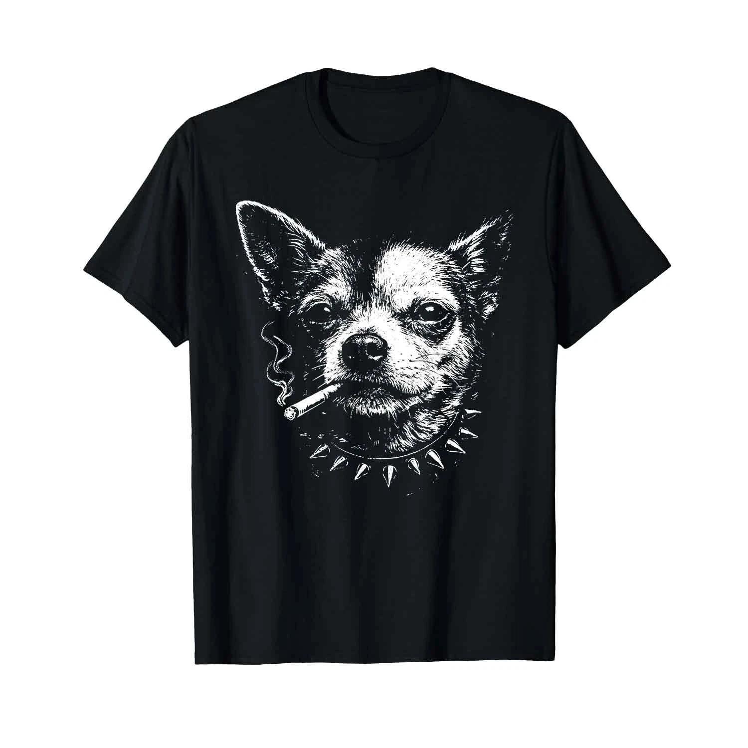 Смешная футболка с чихуахуа, курящим сигарету 3XL