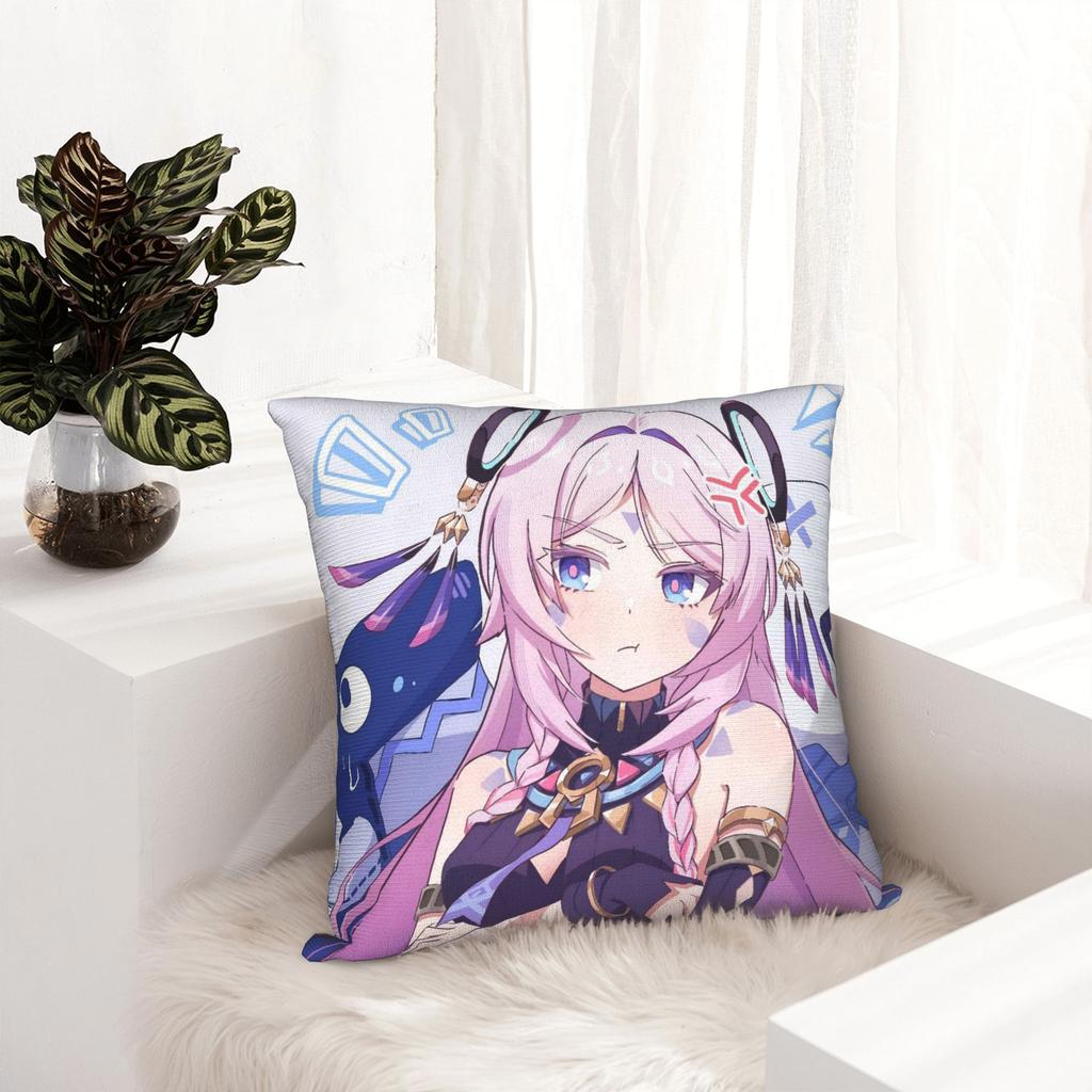 Genshin Impact Citlali Game Pillowcase Double-Sided Printing Polyester Cushion Cover Decoration Pillow Case Cover Home Zipper