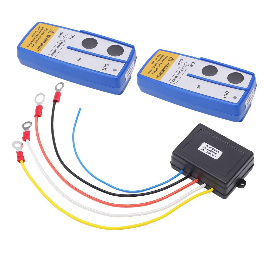 75ft Wireless Winch Remote Control Kit Battery Powered Built in Antenna LED Indicator Universal for Car ATV Truck