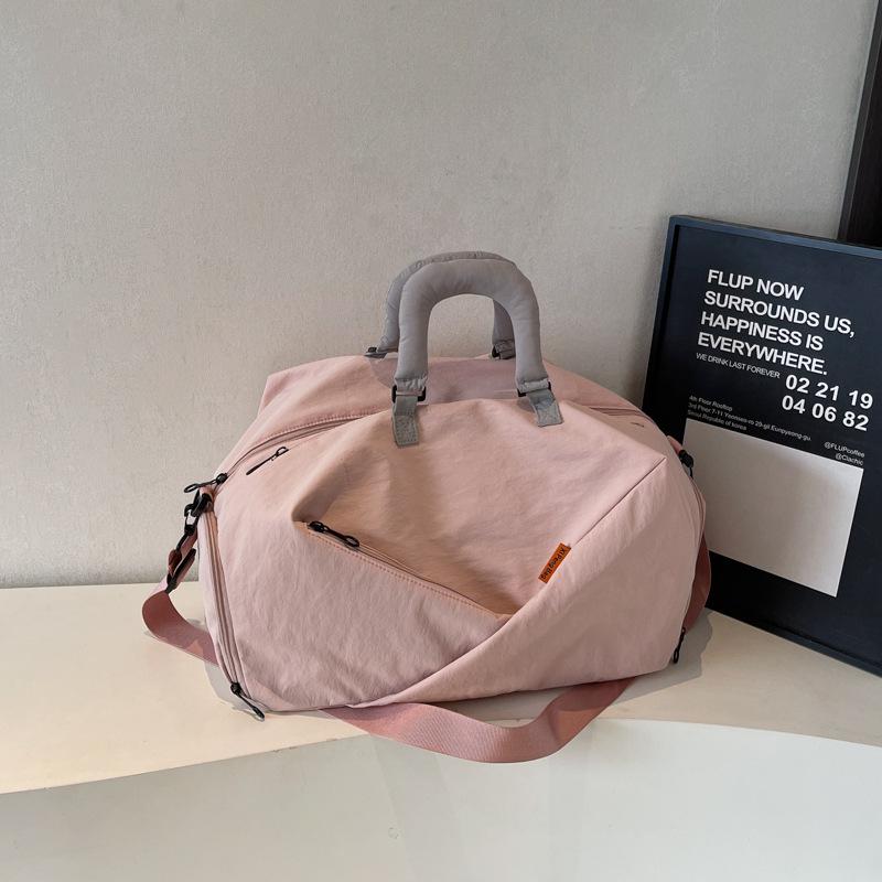 

2025 Large Capacity Colorblock Yoga Tote: Versatile Pleated Shoulder/Crossbody Bag рожевий