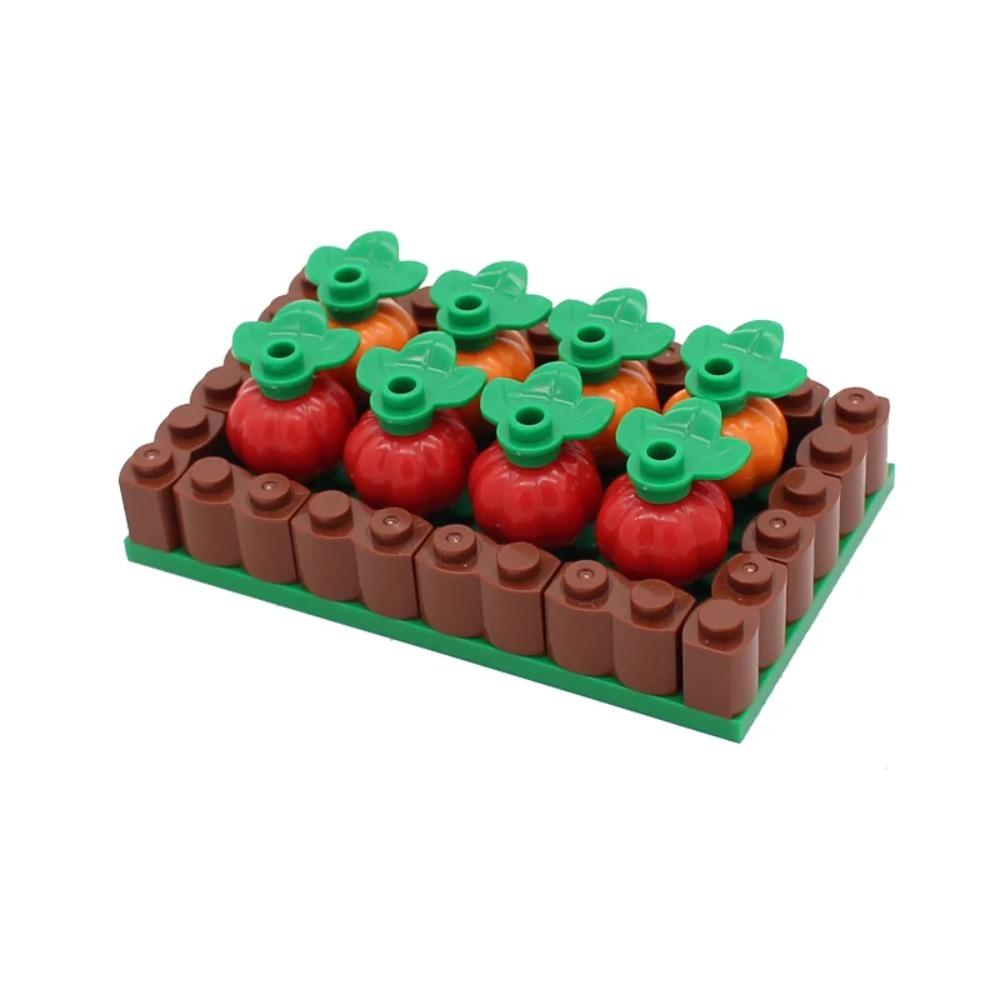 MOC Fattoria Bovini Cavallo Carrozza Trasporto Stalla Orto Mattoni Modello Blocchi da Costruzione Giocattoli per Bambini Regali di Natale