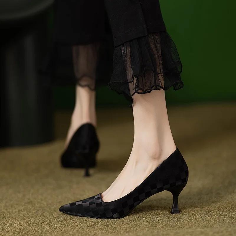 Fashion 2024 High Quality Shoes for Ladies Slip-On Women's Autumn Dress High Heels Female Sexy Pointed Toe Stilettos or Thin Heels Shoes