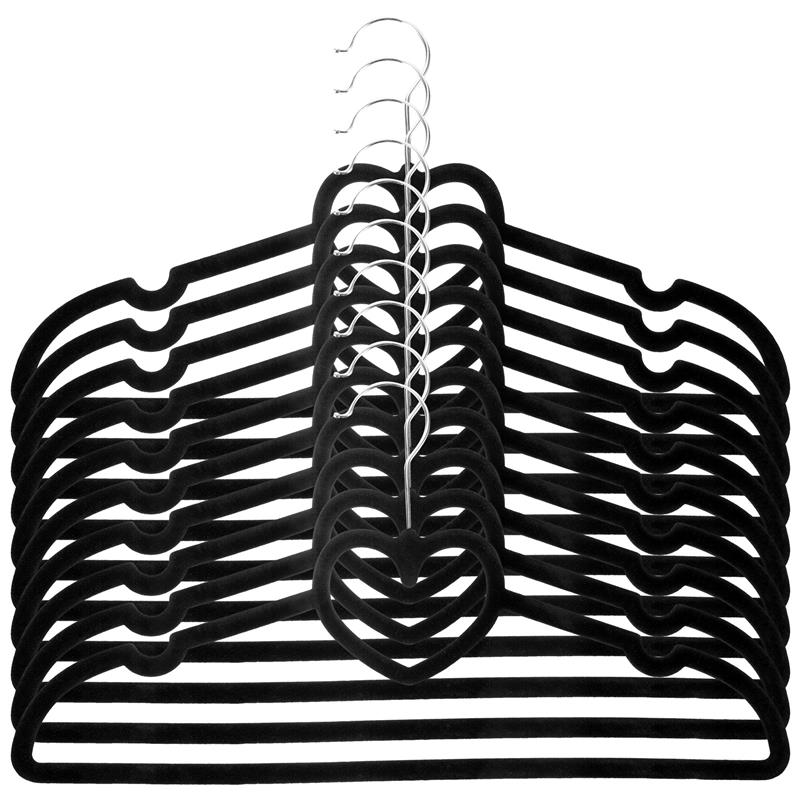 10pcs Heart Shaped Clothes Hanger Durable Coat Hanger Drying Rack Space Saver Wardrobe Storage Hanging Shelf