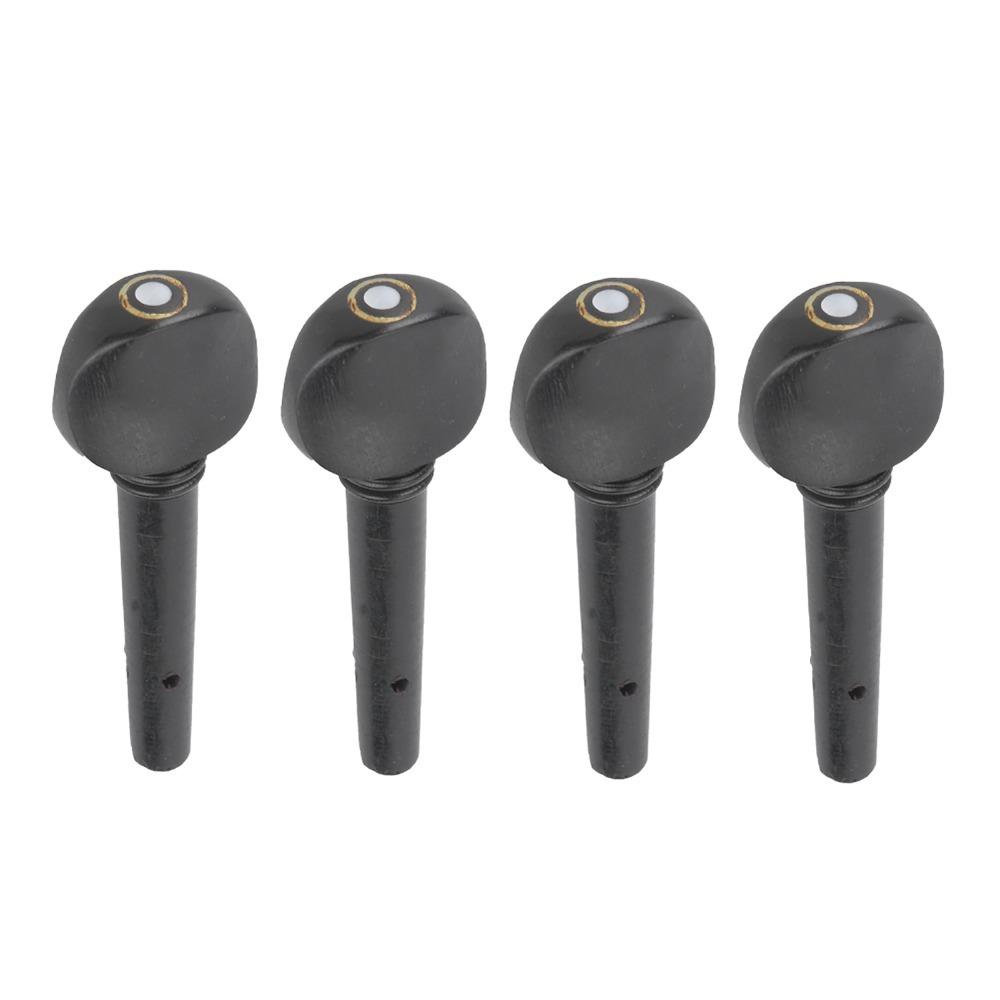 4PCS Ebony Material Fiddle Tuning Pegs Black Color Violin String Pegs For 1/2 1/4 1/8 Violin 1/4