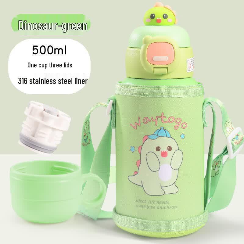 Little Moon Cartoon 316 SS Kids Insulated Water Bottle with Straw